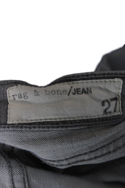 Rag & Bone Jean Womens Skinny Jeans Gray Cotton Mid Rise 28 Inseam Size 27