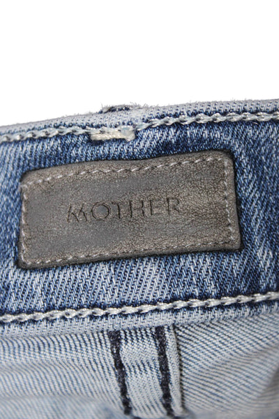 Mother Womens Skinny Jeans Blue Cotton Blend Low Rise Size 26