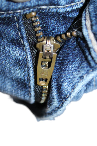 AG Adriano Goldschmied Womens Cut-Off Blue Shorts Button Size 26