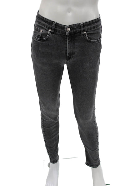 Won Hundred Mens Skinny Jeans Gray Cotton Blend Button Size 30