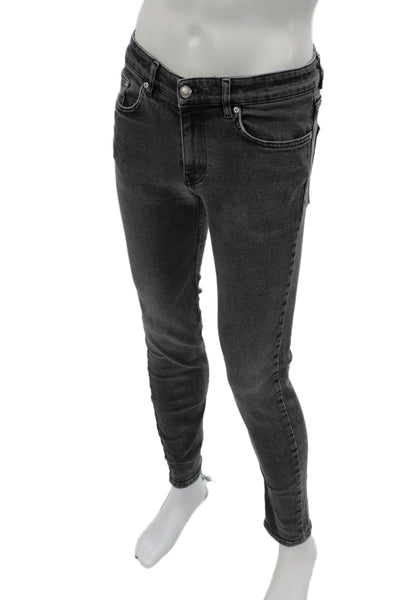Won Hundred Mens Skinny Jeans Gray Cotton Blend Button Size 30