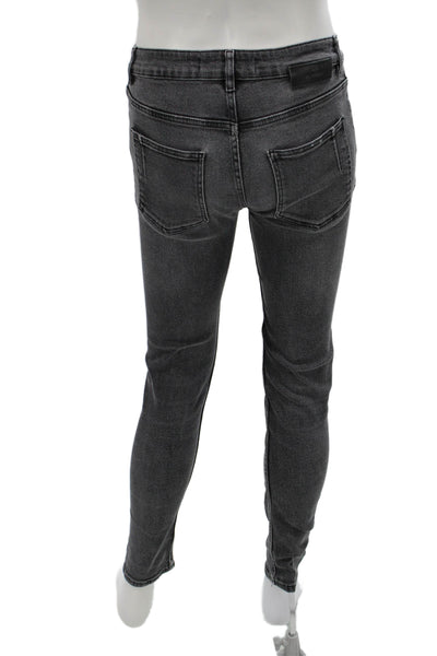 Won Hundred Mens Skinny Jeans Gray Cotton Blend Button Size 30