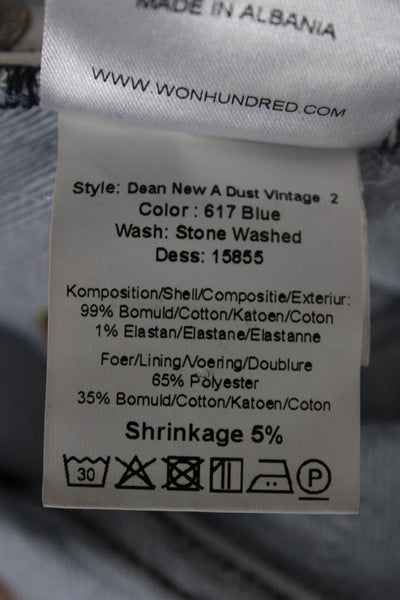 Won Hundred Mens Skinny Jeans Blue Cotton Blend Size 30