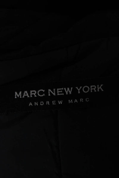 Andrew Marc Women Black Parka Zip Front Long Sleeve Size M