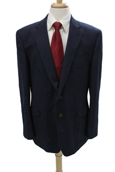 Charles Tyrwhitt Mens Blue Wool 2 Button Suit Solid Size 46