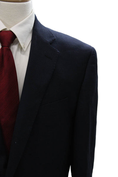 Charles Tyrwhitt Mens Blue Wool 2 Button Suit Solid Size 46