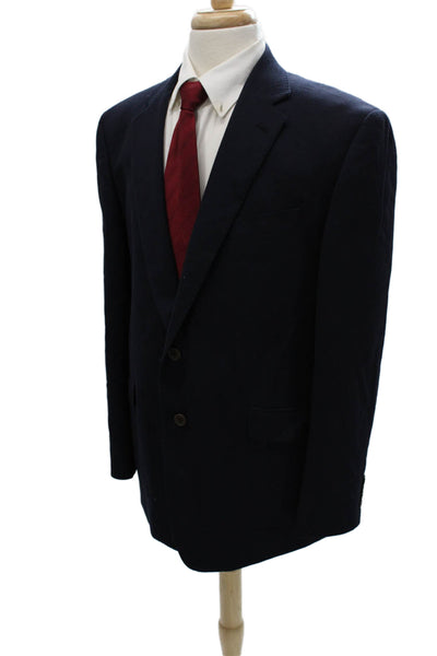Charles Tyrwhitt Mens Blue Wool 2 Button Suit Solid Size 46