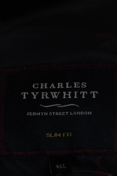 Charles Tyrwhitt Mens Blue Wool 2 Button Suit Solid Size 46