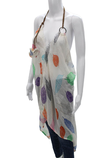 Pop Saint Barth Women Sundress Halter Floral Multi Cotton Size One Size
