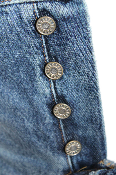 Agolde Womens Cutoff Cotton Blue Button Shorts Size 24