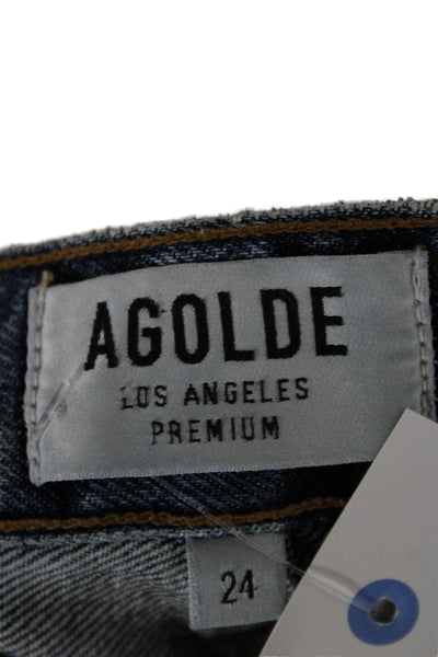 Agolde Womens Cutoff Cotton Blue Button Shorts Size 24