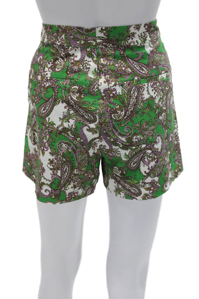 L'Agence Womens Paisley Green Shorts Size 0