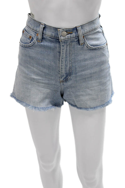 Denim Forum Women Cut-Off Blue Shorts 98% Organic Cotton Button Size 24