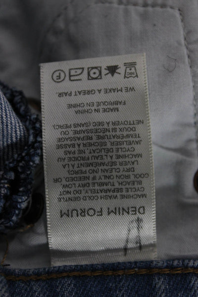 Denim Forum Women Cut-Off Blue Shorts 98% Organic Cotton Button Size 24