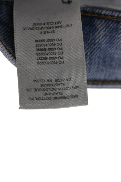 Denim Forum Women Cut-Off Blue Shorts 98% Organic Cotton Button Size 24
