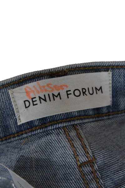 Denim Forum Women Cut-Off Blue Shorts 98% Organic Cotton Button Size 24
