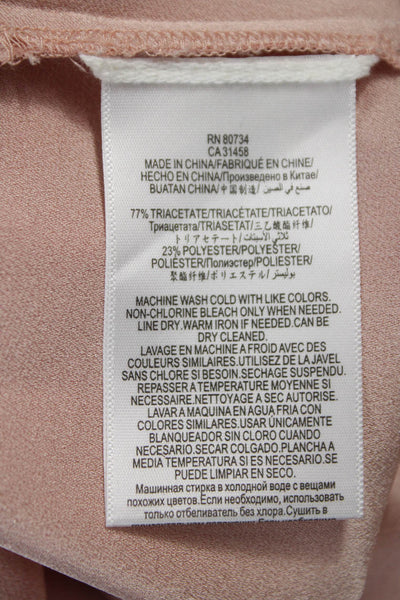 BCBGMAXAZRIA Women Basic Blouse Pink V-Neck Long Sleeve Size L