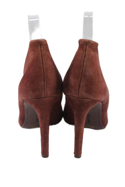 Vince Camuto Womens Suede Peep Toe Heels Shoes Brown Size 8.5