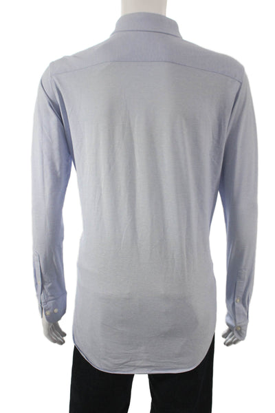 Uniqlo Mens Button Front Long Sleeve Collared Pocket Shirt Blue Size Large