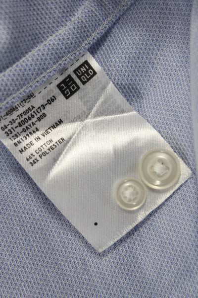 Uniqlo Mens Button Front Long Sleeve Collared Pocket Shirt Blue Size Large