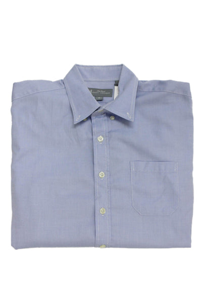 Hickey Freeman Boys Button Front Long Sleeve Collared Pocket Shirt Blue Size 18