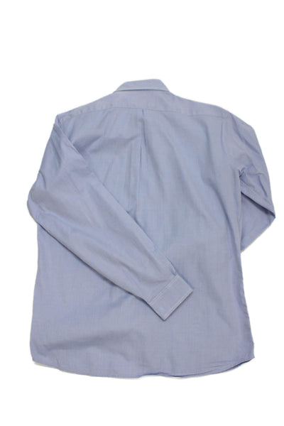 Hickey Freeman Boys Button Front Long Sleeve Collared Pocket Shirt Blue Size 18