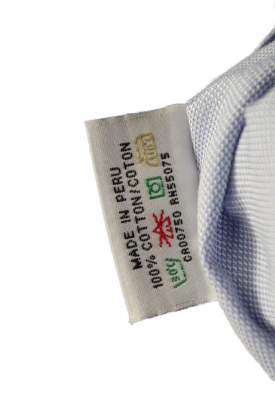 Hickey Freeman Boys Button Front Long Sleeve Collared Pocket Shirt Blue Size 18