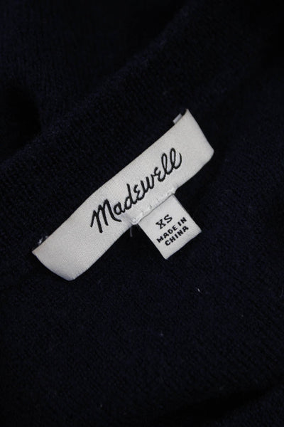 Madewell Women Pullover Sweater Merino Wool Crew Neck Long Sleeve Blue Size XS
