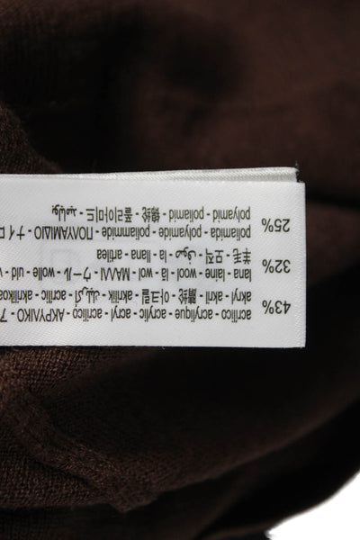 Zara Womens Brown Henley Sweater Long Sleeve Collared Size M