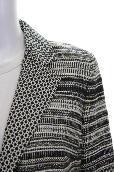Worth New York Women Blazer Black Striped Button Acrylic Long Sleeve Size 8
