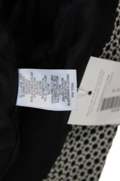 Worth New York Women Blazer Black Striped Button Acrylic Long Sleeve Size 8