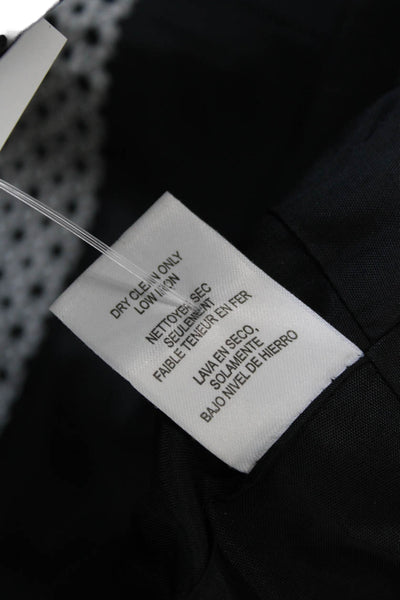 Worth New York Women Blazer Black Striped Button Acrylic Long Sleeve Size 8