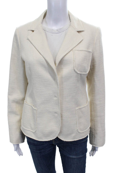 Lafayette 148 New York Womens Basic Cotton Button Long Sleeve Jacket Size 4