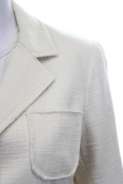 Lafayette 148 New York Womens Basic Cotton Button Long Sleeve Jacket Size 4