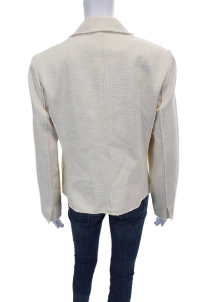 Lafayette 148 New York Womens Basic Cotton Button Long Sleeve Jacket Size 4