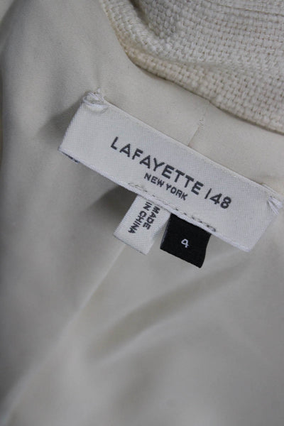 Lafayette 148 New York Womens Basic Cotton Button Long Sleeve Jacket Size 4