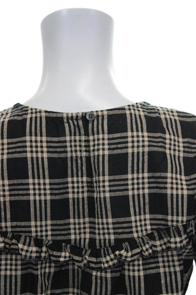 Madewell Womens Basic Multicolor Cotton Round Neck Short Sleeve Blouse Size XS