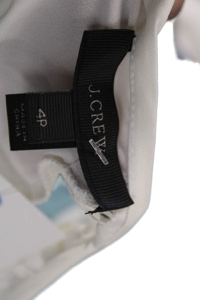 J Crew Womens Basic White Sleeveless Round Neck Polyester Blouse Size 4P