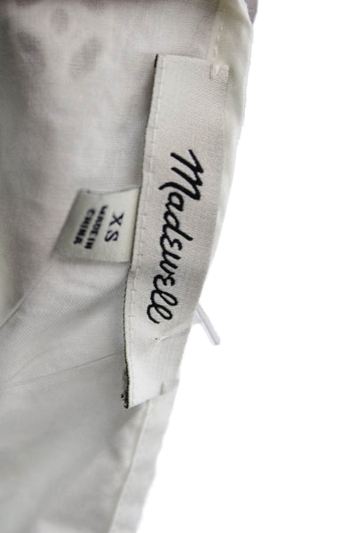 Madewell Womens Shift Dress White V Neck Sleeveless Knee Length Cotton Size XS