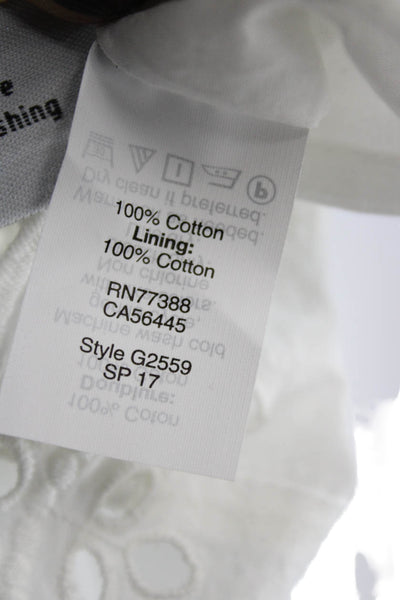 Madewell Womens Shift Dress White V Neck Sleeveless Knee Length Cotton Size XS