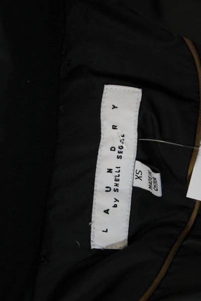Laundry by Shelli Segal Womens Puffer Jacket Black Buckle Polyester Size XS