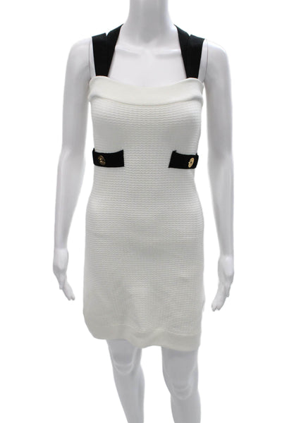 Patou Womens Sweater Dress White Viscose Square Neck Sleeveless Size XS