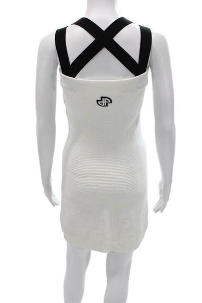 Patou Womens Sweater Dress White Viscose Square Neck Sleeveless Size XS