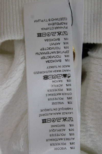 Patou Womens Sweater Dress White Viscose Square Neck Sleeveless Size XS