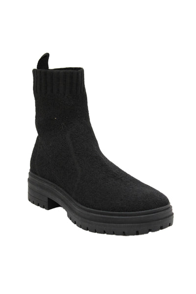 Naadam Womens Knit Slip On Ankle Boots Shoes Solid Black Size 6.5