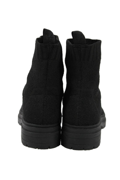 Naadam Womens Knit Slip On Ankle Boots Shoes Solid Black Size 6.5