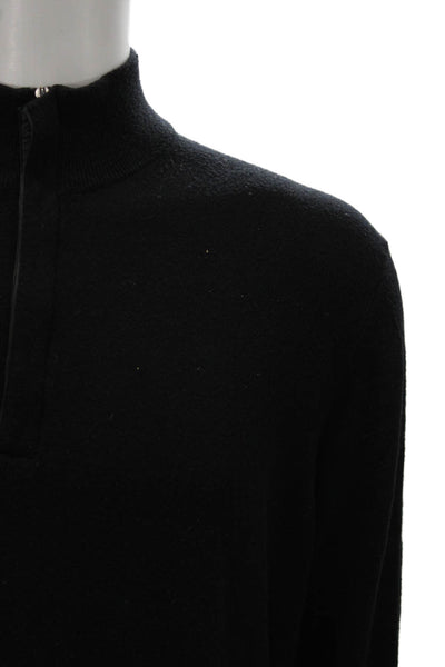 Michael Kors Mens Pullover Sweater Black Viscose Mock Neck Long Sleeve Size XL