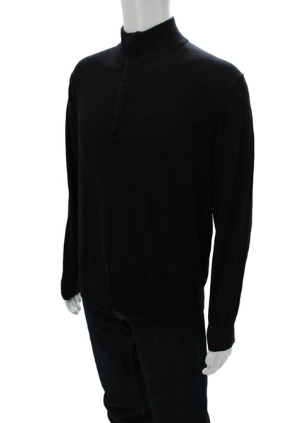Michael Kors Mens Pullover Sweater Black Viscose Mock Neck Long Sleeve Size XL