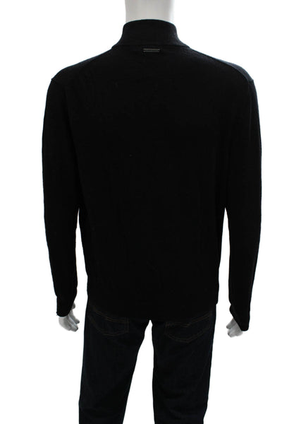 Michael Kors Mens Pullover Sweater Black Viscose Mock Neck Long Sleeve Size XL