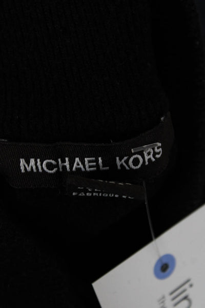 Michael Kors Mens Pullover Sweater Black Viscose Mock Neck Long Sleeve Size XL